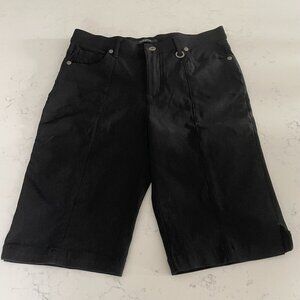 Simon Chang Casual 5 Pocket M Rise Rayon Nylon Blend 11" Shorts Black Sz 4 NWOT